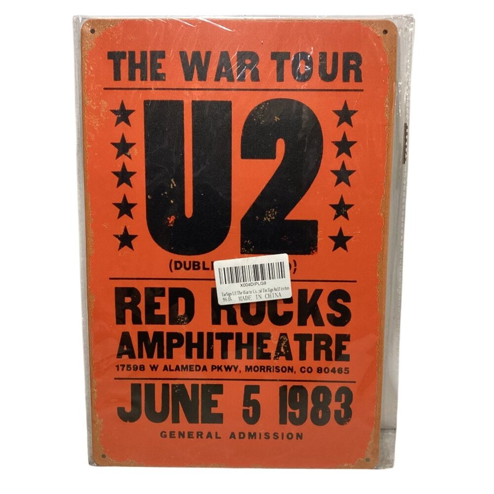 U2 The War Tour Media Golden Era Pin Up Art Tin 12"x 8" Sign Art New
